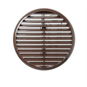 GRIGLIA DI AERAZIONE CON MOLLE E RETE ANTINSETTI - UNIVERSALE - PER FORI DA Ø40 A Ø80 MM - MARRONE in Stufe e clima