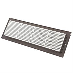 GRIGLIA DI AERAZIONE PER PORTA DA INCASSO 370X130 MM CON RETE ANTINSETTI PER FORI DA 336X96 MM - MARRONE in Stufe e clima