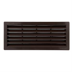 GRIGLIA DI AERAZIONE PER PORTA DA INCASSO 254X108 MM CON RETE ANTINSETTI PER FORI DA 230X84 MM - MARRONE in Stufe e clima