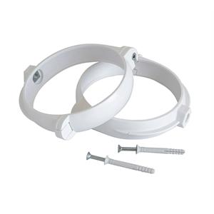 COLLARE FERMATUBO Ø125 MM PER TUBI TONDI DA Ø100 MM - 2 PEZZI CON VITI E TASSELLI in Stufe e clima