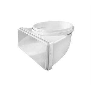 CURVA VERTICALE DA TUBO TONDO Ø125 MM A RETTANGOLARE 150X70 MM in Stufe e clima