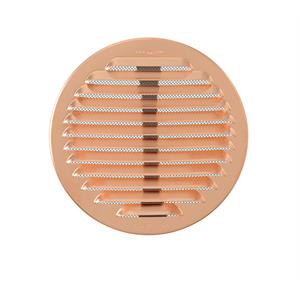 GRIGLIA DI AERAZIONE IN METALLO TONDA UNIVERSALE CON RETE ANTINSETTI E MOLLE - FORI DA Ø80 A 140 MM in Stufe e clima