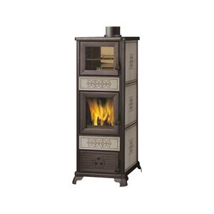 STUFA A LEGNA CON FORNO EK63 DECOR C BORDEAUX in Stufe e clima
