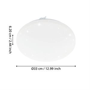 FRANIA S - PLAFONIERA A SOFFITTO LED - EFFETTO CRISTALLO - 1600 LUMEN - 3000K - ø33 cm in Illuminazione