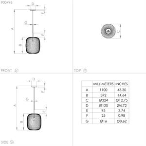 LAMPADA A SOSPENSIONE ROMAZZINA E27 ø32,5 H110 CM in Illuminazione