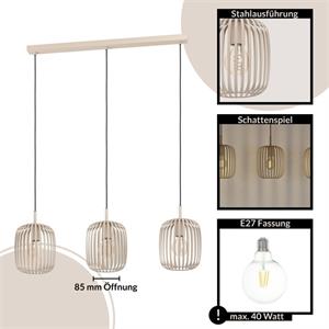 LAMPADA A SOSPENSIONE 3 LUCI ROMAZZINA E27 - 90X20X110H in Illuminazione