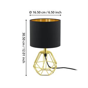 LAMPADA DA TAVOLO DI DESIGN EGLO CARLTON 2 NERO-ORO in Illuminazione