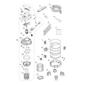 BIDONE ASPIRATUTTO 30 LT - ASPIRALIQUIDI E SOLIDI - TC-VC 1930 S in Utensileria
