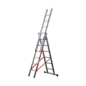 SCALA ALLUMINIO TRIPLA TRASFORMABILE - MODULA - 3X6 GRADINI in Ferramenta