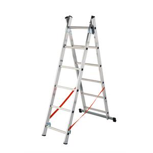 SCALA ALLUMINIO DOPPIA TRASFORMABILE - MODULA - 2X6 GRADINI in Ferramenta