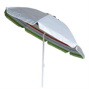 OMBRELLONE MARE IN POLIESTERE DIAMETRO 200 CM. CAMINO ANTIVENTO FANTASIA ARGENTO in Arredamento giardino