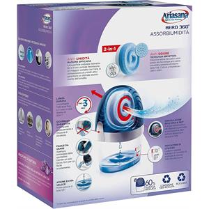 KIT DEUMIDIFICATORE PORTATILE ARIASANA AERO 360 - TAB LAVANDA in Stufe e clima