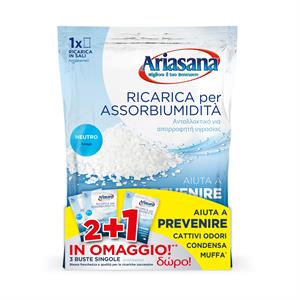 ARIASANA RICARICA DEUMIDIFICATORE IN SALI INODORE - 3 BUSTE DA 450 GR (2+1) in Stufe e clima