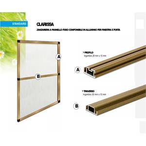 PROFILO IN ALLUMINIO PER ZANZARIERA FISSA IRS CLARISSA 250CM BRONZO in Arredamento giardino