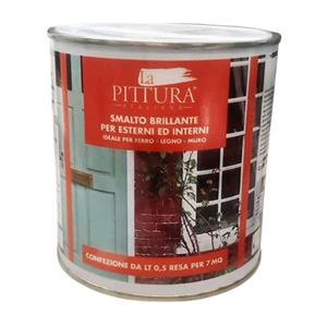 SMALTO SINTETICO BRILLANTE PER ESTERNI ED INTERNI COLORE BIANCO GHIACCIO 500 ML. in Vernici