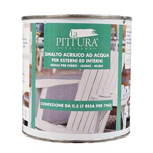 SMALTO ACRILICO ALL'ACQUA LA PITTURA ITALIANA LUCIDO AVORIO 500ML in Vernici