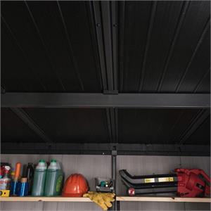 CASETTA DA GIARDINO 2 PORTE PAVIMENTO FINESTRE IN POLICARBONATO - CM 214X218X226H GRIGIO EFFETTO LEGNO – KETER ARTISAN 7X7 in Arredamento giardino