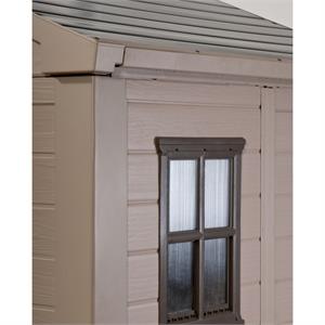CASETTA DA GIARDINO KETER FACTOR 8X8 COLORE BEIGE PORTA BATTENTE DOPPIA 256,5X255X243 CM in Arredamento giardino