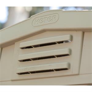 CASETTA DA GIARDINO KETER FACTOR 8X8 COLORE BEIGE PORTA BATTENTE DOPPIA 256,5X255X243 CM in Arredamento giardino