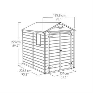 CASETTA KETER MANOR 6x8 IN RESINA DA GIARDINO CON PAVIMENTO COLORE GRIGIO - CM 186X237X227H in Arredamento giardino