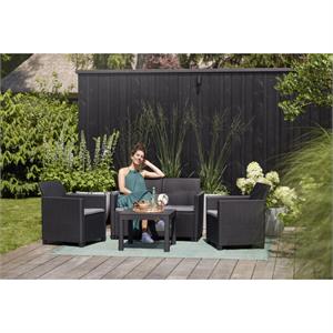 SALOTTO DA GIARDINO - MARIE LOUNGE - KETER - SET TAVOLO E SEDIE 4 POSTI in Arredamento giardino