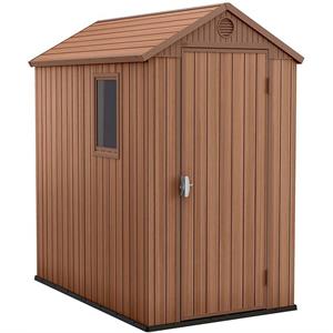 CASETTA DA GIARDINO KETER DARWIN 4x6 MARRONE PORTA BATTENTE SINGOLA 125x184xh.205 CM in Arredamento giardino