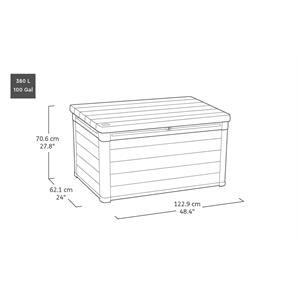 BAULE PORTA ATTREZZI DA GIARDINO KETER CORTINA BOX 100 EVOTECH GRAFITE in Arredamento giardino