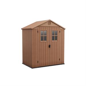 CASETTA DA GIARDINO KETER DARWIN 6X4 EFFETTO LEGNO MARRONE 190x122x221H CM in Arredamento giardino