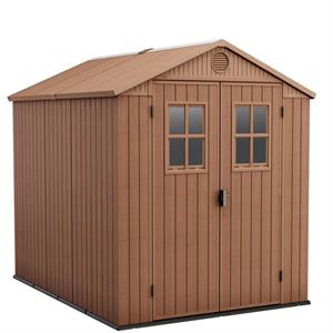 CASETTA DA GIARDINO KETER DARWIN 6X8 EFFETTO LEGNO MARRONE 190x244x221H CM in Arredamento giardino