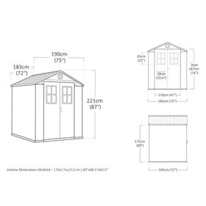 CASETTA DA GIARDINO KETER DARWIN 6X6 EFFETTO LEGNO MARRONE 190x183x221H CM in Arredamento giardino