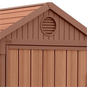 CASETTA DA GIARDINO KETER DARWIN 6X6 EFFETTO LEGNO MARRONE 190x183x221H CM in Arredamento giardino