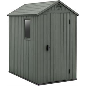 CASETTA DA GIARDINO KETER DARWIN 4X6 EFFETTO LEGNO VERDE 126X184XH205 CM. in Arredamento giardino