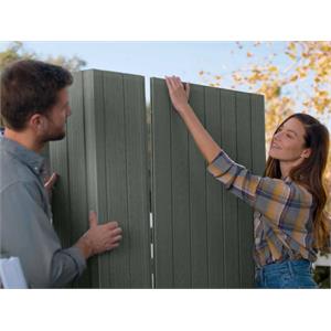 CASETTA DA GIARDINO KETER DARWIN 6X6 VERDE PORTA BATTENTE DOPPIA 190X183X221 CM in Arredamento giardino