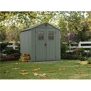 CASETTA DA GIARDINO KETER DARWIN 6X6 VERDE PORTA BATTENTE DOPPIA 190X183X221 CM in Arredamento giardino