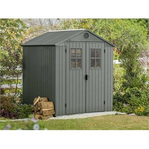 CASETTA DA GIARDINO KETER DARWIN 6X6 VERDE PORTA BATTENTE DOPPIA 190X183X221 CM in Arredamento giardino