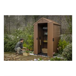CASETTA DA GIARDINO KETER DARWIN 4x4 MARRONE PORTA BATTENTE SINGOLA 123,8X117X205,1 CM in Arredamento giardino