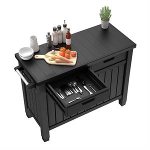 TAVOLO PER BARBECUE KETER UNITY XL CON CASSETTI GRAFITE in Arredamento giardino