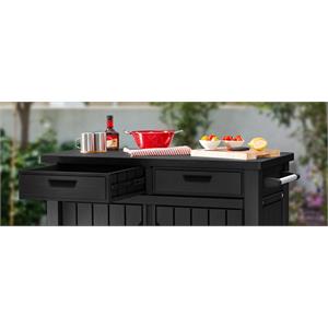 TAVOLO PER BARBECUE KETER UNITY XL CON CASSETTI GRAFITE in Arredamento giardino