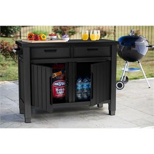 TAVOLO PER BARBECUE KETER UNITY XL CON CASSETTI GRAFITE in Arredamento giardino