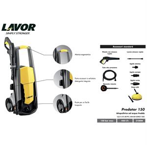 IDROPULITRICE PREDATOR AD ACQUA FREDDA ALTA PRESSIONE 150 BAR E 450 L/H in Utensileria
