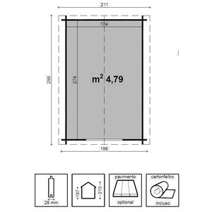 CASETTA DA GIARDINO IN LEGNO - AGNESE - 200X300CM in Arredamento giardino