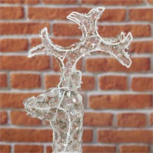 RENNA NATALIZIA LUMINOSA 3D 70 CM - CON CRISTALLI IN ACRILICO ACP - 100 LED - BIANCO FREDDO in Natale