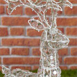 RENNA NATALIZIA LUMINOSA 3D 70 CM - CON CRISTALLI IN ACRILICO ACP - 100 LED - BIANCO FREDDO in Natale