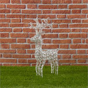 RENNA NATALIZIA LUMINOSA 3D 70 CM - CON CRISTALLI IN ACRILICO ACP - 100 LED - BIANCO FREDDO in Natale