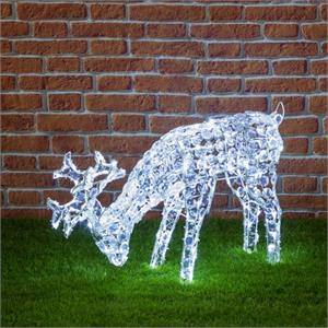 RENNA NATALIZIA LUMINOSA H50CM - 200 LED - CRISTALLI IN ACRILICO - LUCE BIANCO FREDDO in Natale