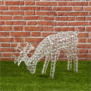 RENNA NATALIZIA LUMINOSA H50CM - 200 LED - CRISTALLI IN ACRILICO - LUCE BIANCO FREDDO in Natale