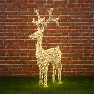 RENNA NATALIZIA LUMINOSA 3D H120CM - 250 LED - CRISTALLI IN ACRILICO - LUCE BIANCO CALDO in Natale