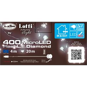 CATENA LUMINOSA 20M 400 MICRO-LED - LUCE FREDDA - CON BOBINA in Natale