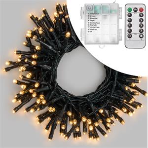 LUCI DI NATALE A BATTERIA PER ESTERNO INTERNO 180 LED BIANCO CALDO 12MT in Natale
