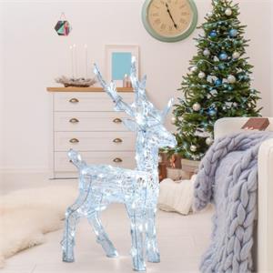 RENNA NATALIZIA LUMINOSA 3D 65CM - 80 LED - LUCE BIANCO FREDDO in Natale